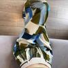 Plus Size Women's High-Waisted Tie-Dye Wide-Leg Summer Pants - Ice Silk, Slimming, Casual, Loose, and Draping.