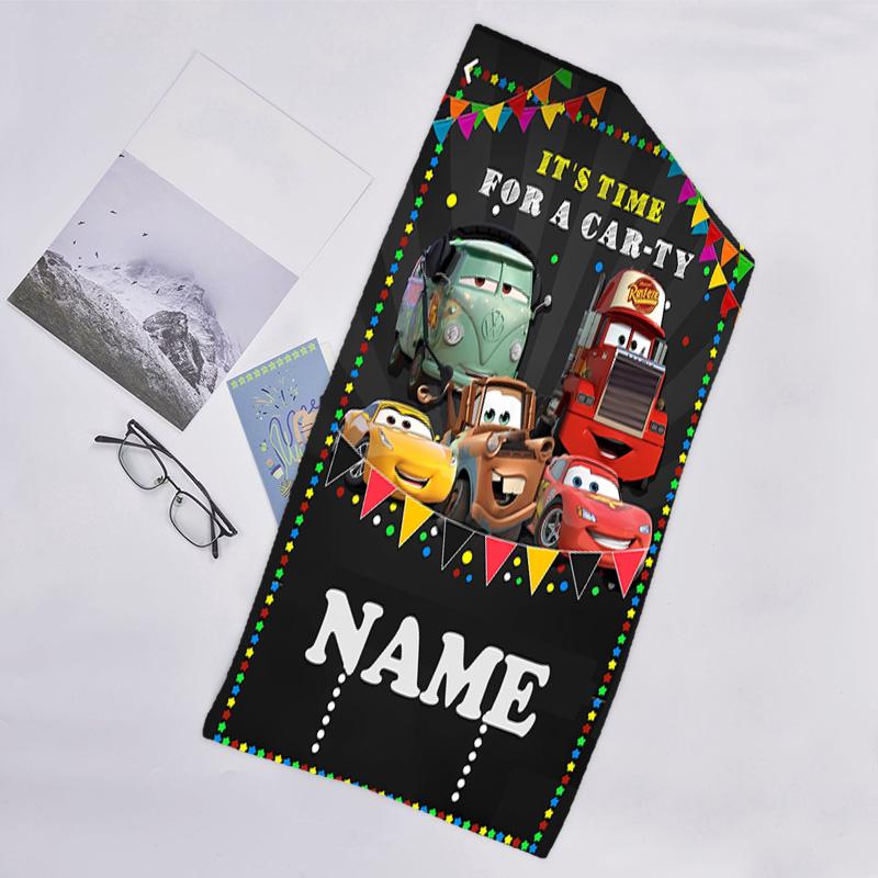 1pc Cars1 Beach Towel with Custom Name, Beach/Swimming/Bath/Picnic/Camping Towel, Suitable for Seaside Beaches