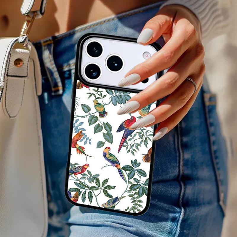 Garden Birds Phone Case For iPhone 17 Air 14 15 13 12 Max Cover For Apple 14 15 16 16e 11 Pro Max Plus Coque