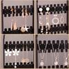 Folding Earrings Studs Display Rack Necklace Jewelry Shelf Stand Holder Panels Screen Organizer Storage Box
