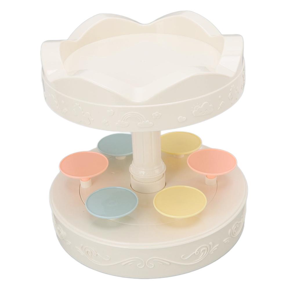 Rotierende Dessertmaschine Automatischer drehbarer Doppelschicht-Dessert-Displayständer Cupcake-Display