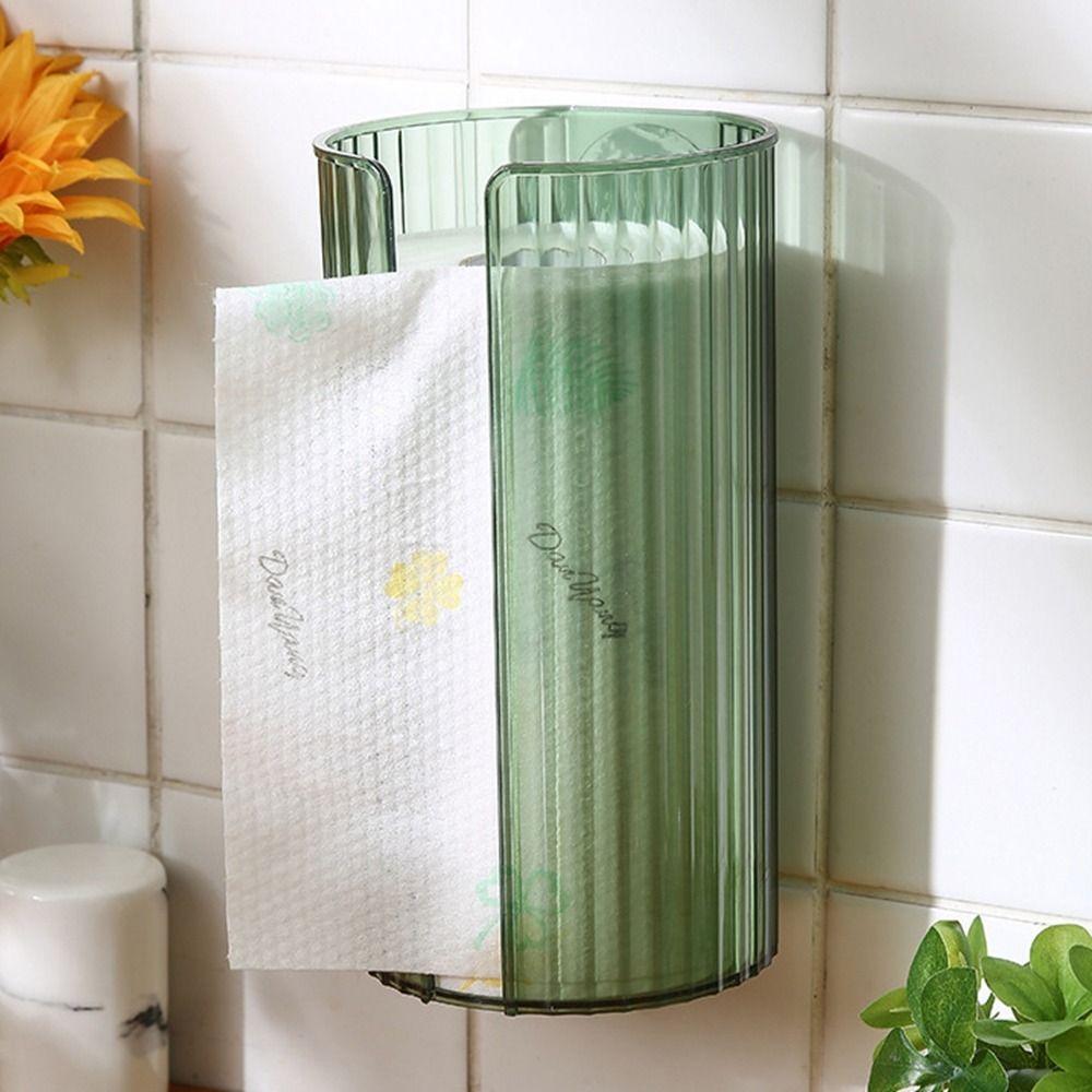 MultiFunction Paper Holder Transparent Napkin Storage Box New Wall-Mounted Tissue Box  Bathroom