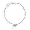 Adjustable Chain Necklace Addition Sophisticated Pearl Necklace with Unique Bowknot Pendant for  Fashionistas