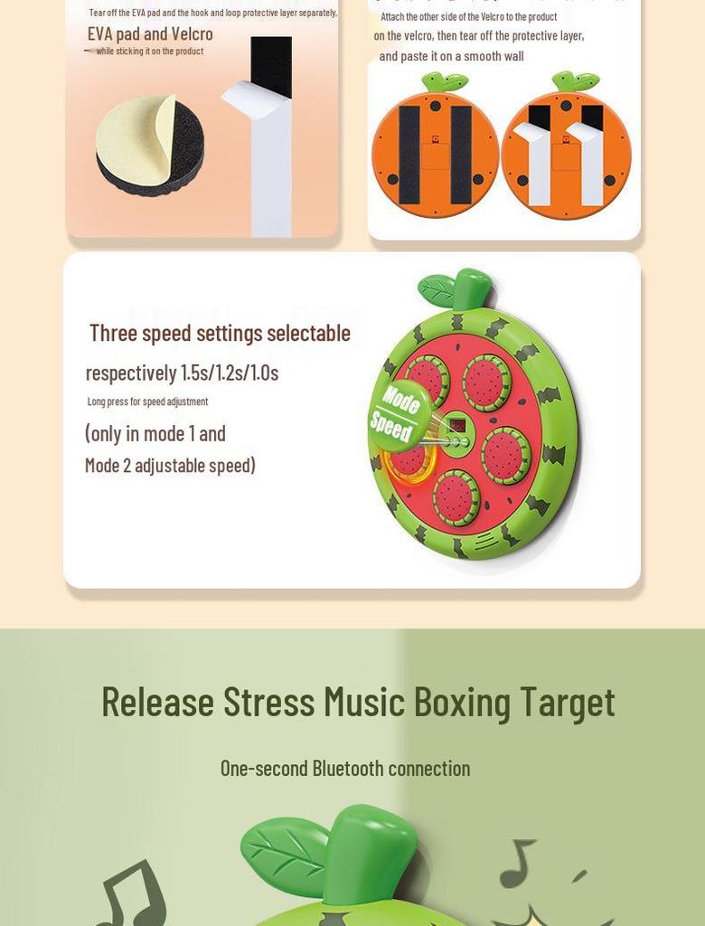 Smart Bluetooth Fruit-Themed Boxing Wall Trainer for Kids