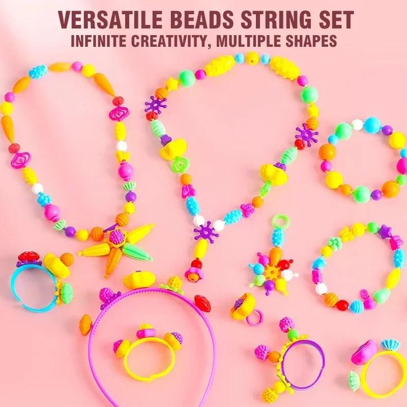 1008/508 Pieces Girl Beads Jewelry Making Kit DIY Handmade Toy Accessory Necklace Bracelet Creative Crafts Toys Christmas Gifts