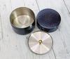Shinkodo Made in Japan Pure Copper Tea Caddy with Blue Finish and Hammered Gift Wrapping Available (Medium) Texture,