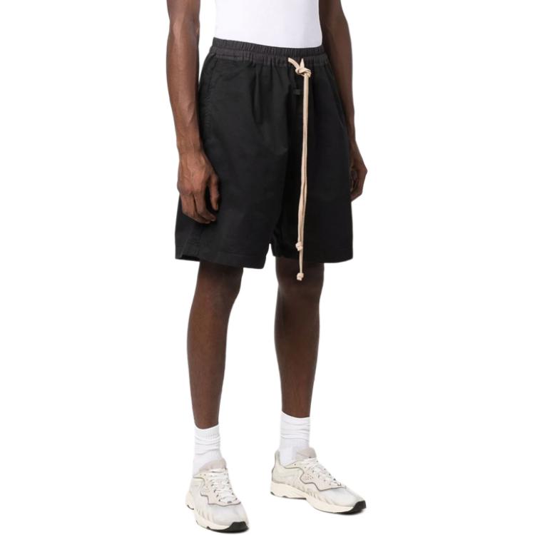 Fear of God Logo Low-Crotch Loose Straight-Leg Sports Casual Shorts Men Shorts Black FG40-010CTW-001