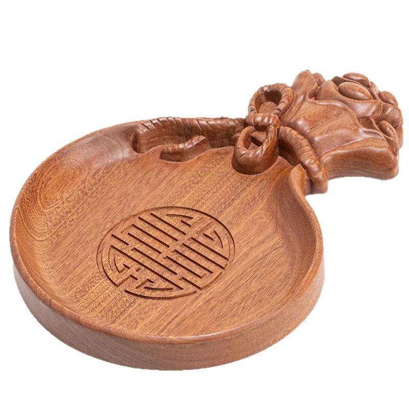 Chinese Style Wooden Decorative Tray with Fu Shou Design