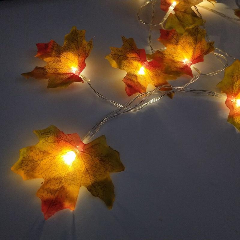 Pendant Maple Christmas Leaves Lighted Fall Garland 102030 Led Lights String