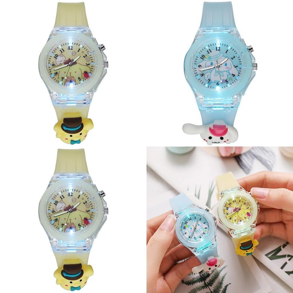 Kr- Adesivo de Relógio Luminoso Boneca Com Impressão de Logo Movimento a Quartzo Personagens Estilo Cartoon)