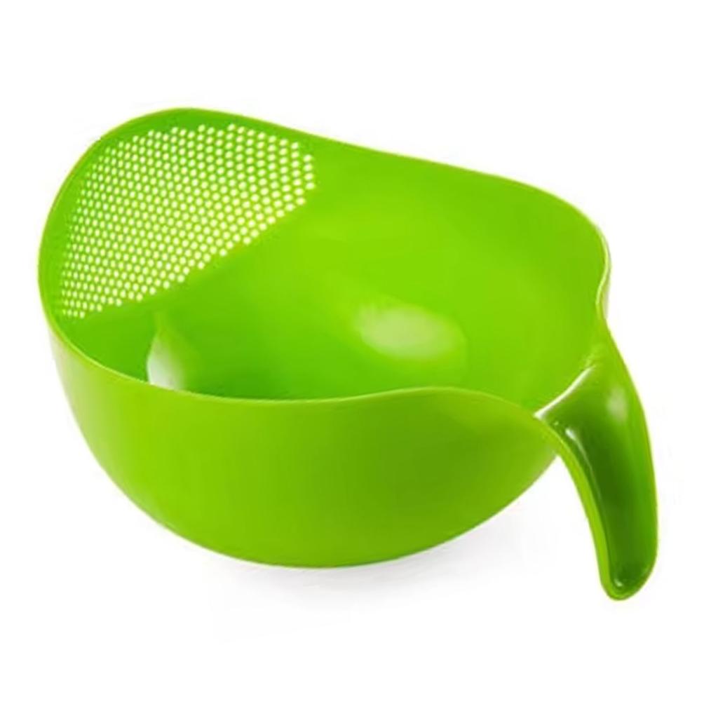 Rice Washer Strainer Bowl Colander Quinoa Strainer with Handle Kitchen Strainer for Rice Veggie Fruit Cleaner Plastic