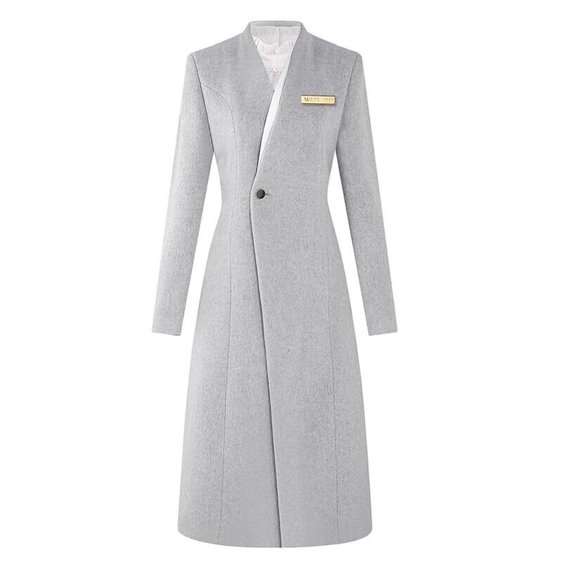 

Женское премиальное серое шерстяное пальто TLUOMAN M