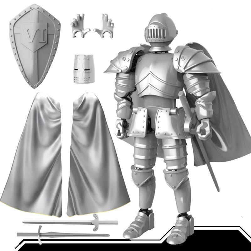 Medieval Knight Action Figure 3D Printed Knight Collection Exquisite Medieval Statue Desk Decoration for Families, Lovers Gifts