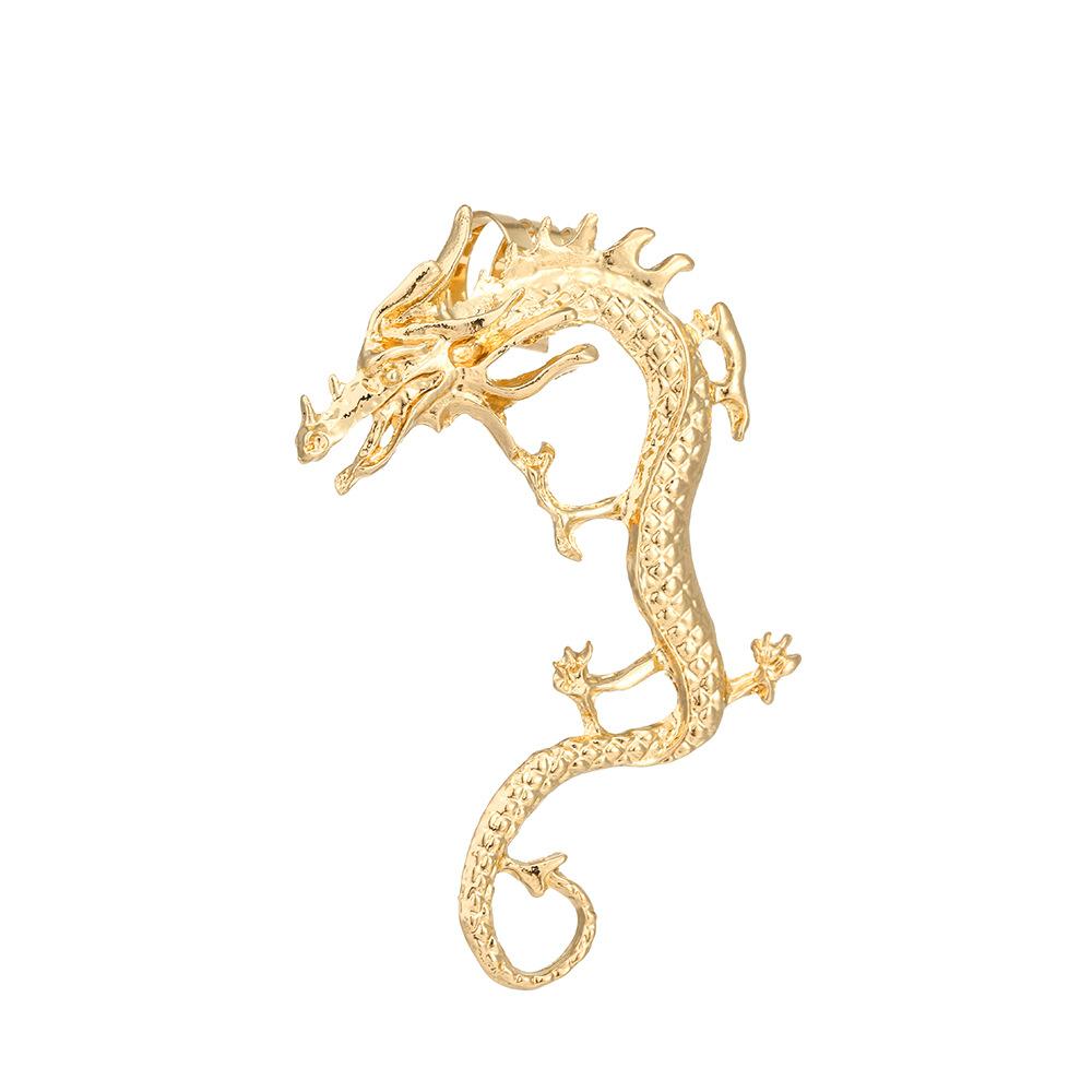 Chinese Dragon Unique Alloy Earrings Trendy Street Style Animal Zodiac Jewelry