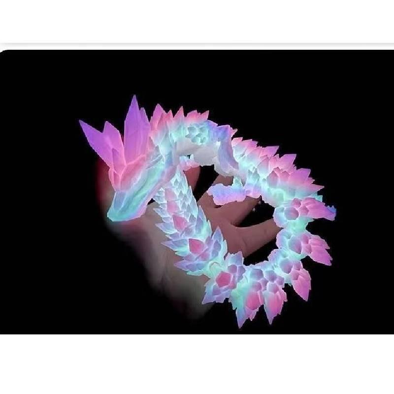 3d Night Glow Crystal Dragon Figurine Creative Modern Art Decorative Toy 22cm