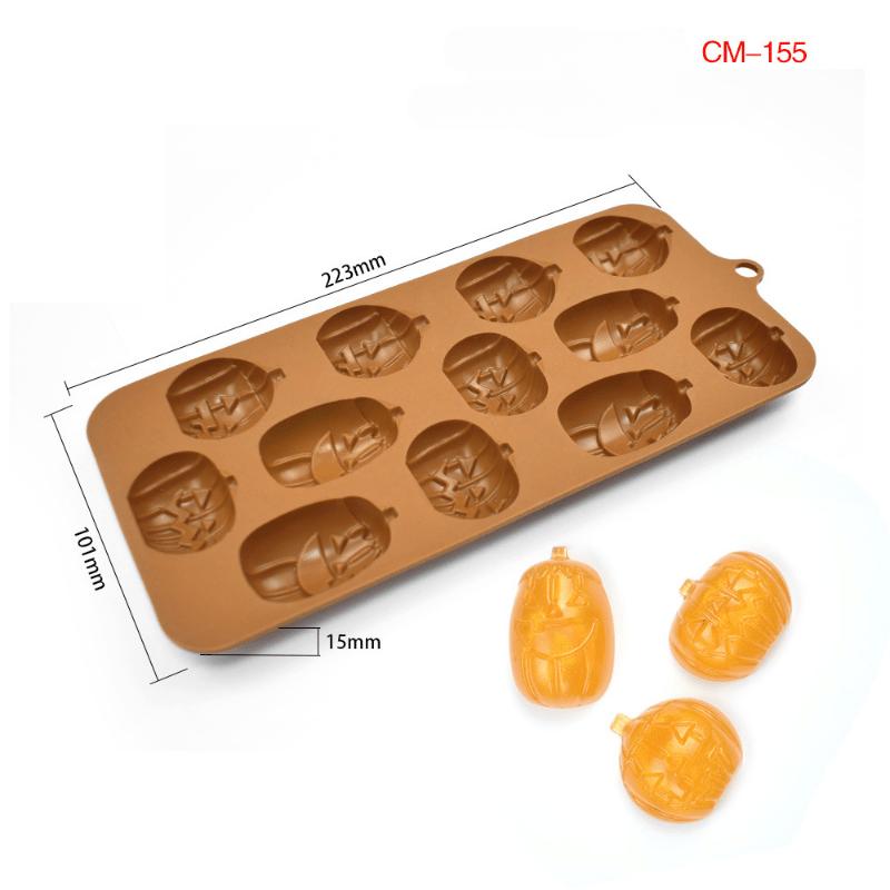 Halloween Pumpkin Wine Bottle Wine Core Chocolate Mold Fruit Candy Dessert Mold Vampire Teeth Silicone Mold