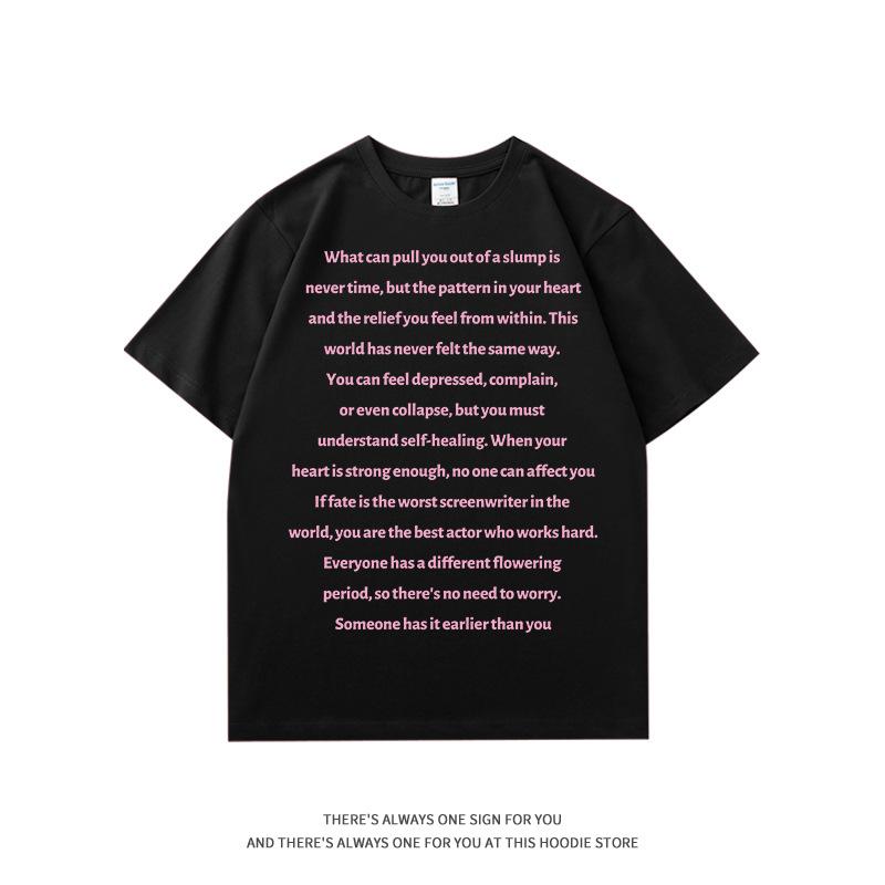 Letter printing casual style short-sleeved t-shirt women's summer new trendy brand loose and versatile inner half-sleeved top