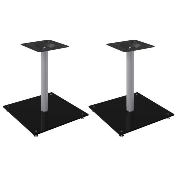 Speaker Stands 2 Pcs Black and Silver 1 Pillar