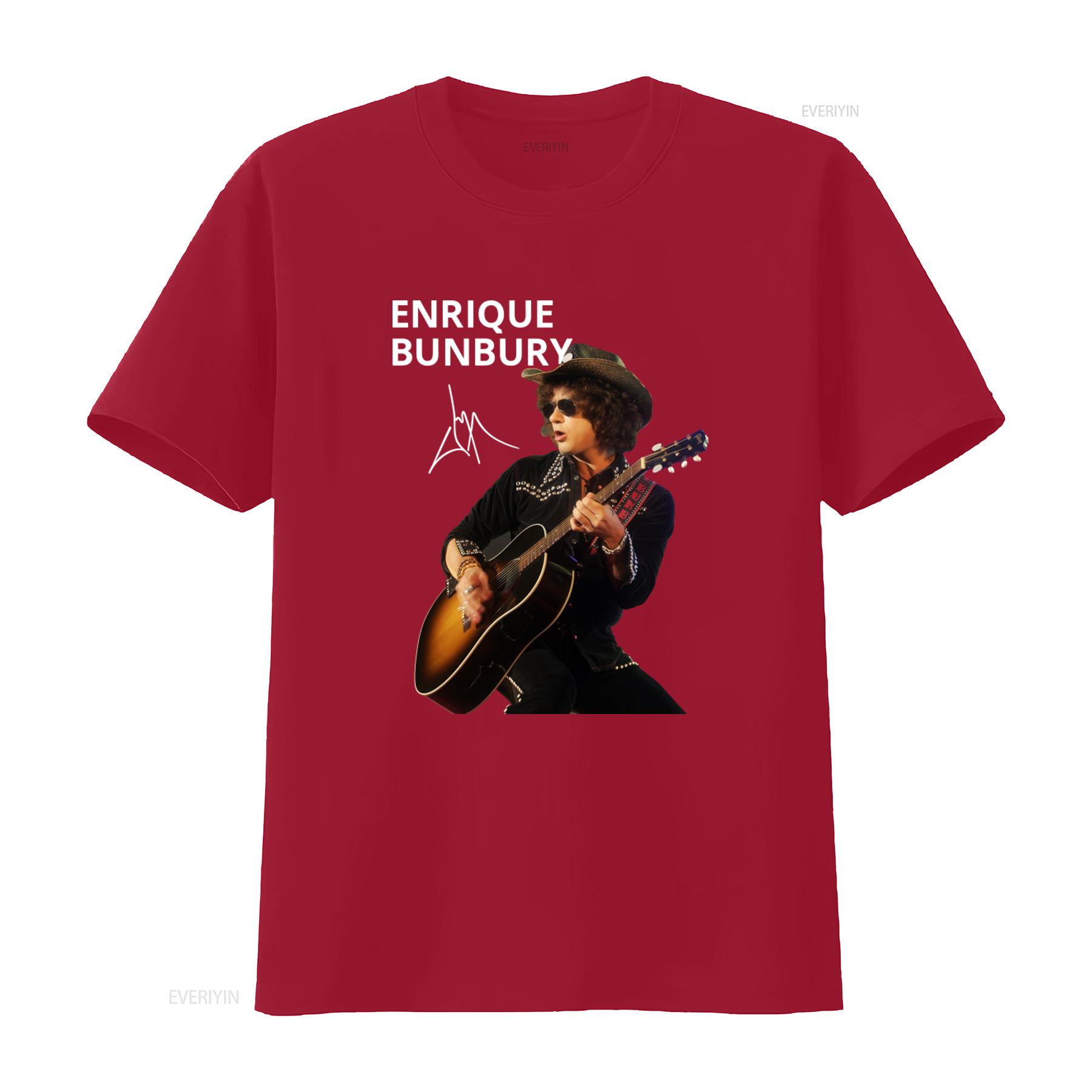 Rare Enrique Bunbury Singer Guitarist Cotton Mens 5XL T Shirt vintage Washed Breathable graphic Casual designer clothes S
