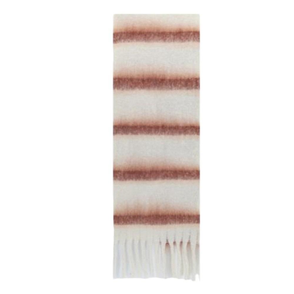 Plush Tassel Shawl Colorful Cashmere Scarves Classic Stripe Wool Scarf Girl