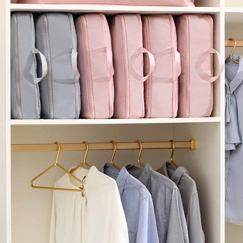 Poliesterowa Torba do Przechowywania Kurtki Puchowej Duża Pojemność Składana Torba do Przechowywania Kurtki Puffer z Uchwytem Kompresowana Podróżna Torba na Ubrania