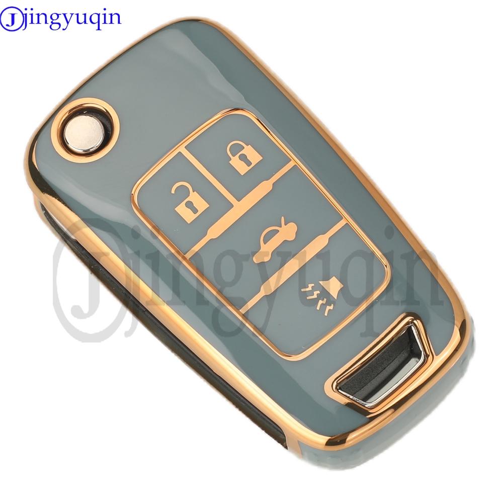 Jingyuqin 3/4/5 Buttons Soft Tpu Car Key Case For Opel/Buick/Chevrolet Cruze Epica Lova Camaro Impala Aveo Malibu Sail Orlando
