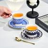 European Style Gold Edged Bone China Coffee Cup with Dish Office Light Luxury Ceramic Mug Afternoon Tea Cups Household Drinkware