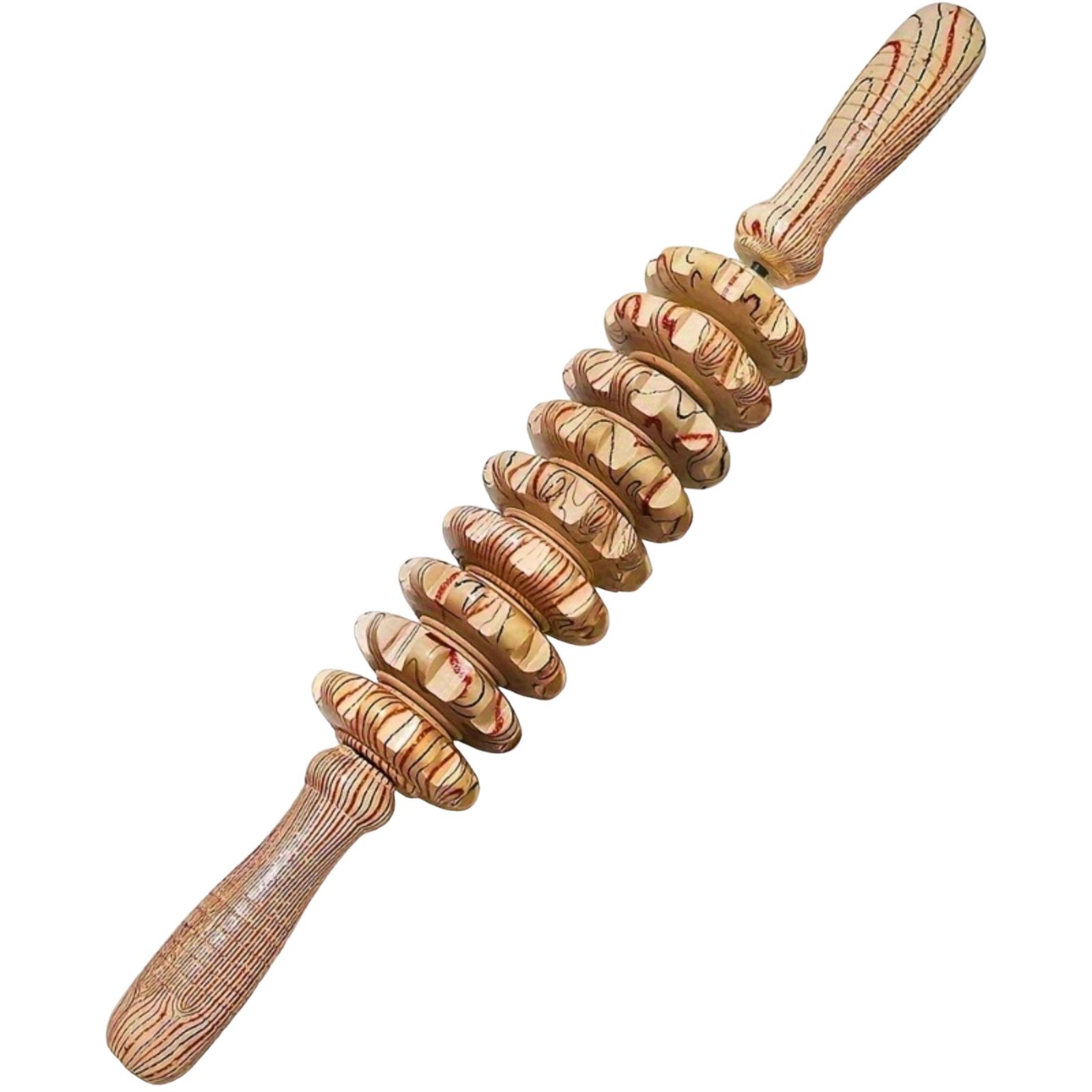 

Natural Wooden Roller Massage Stick Handheld Push Back Device one size коричневый