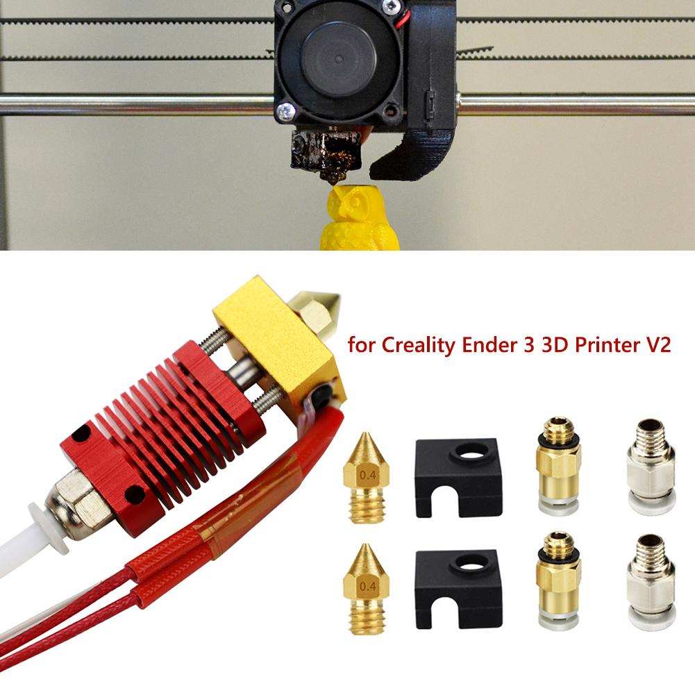 9Pcs 3D Printer Extruder Assembled Hot End Kit Extruder Hot End Kit for Creality Ender 3 Pro 3D Printer Parts