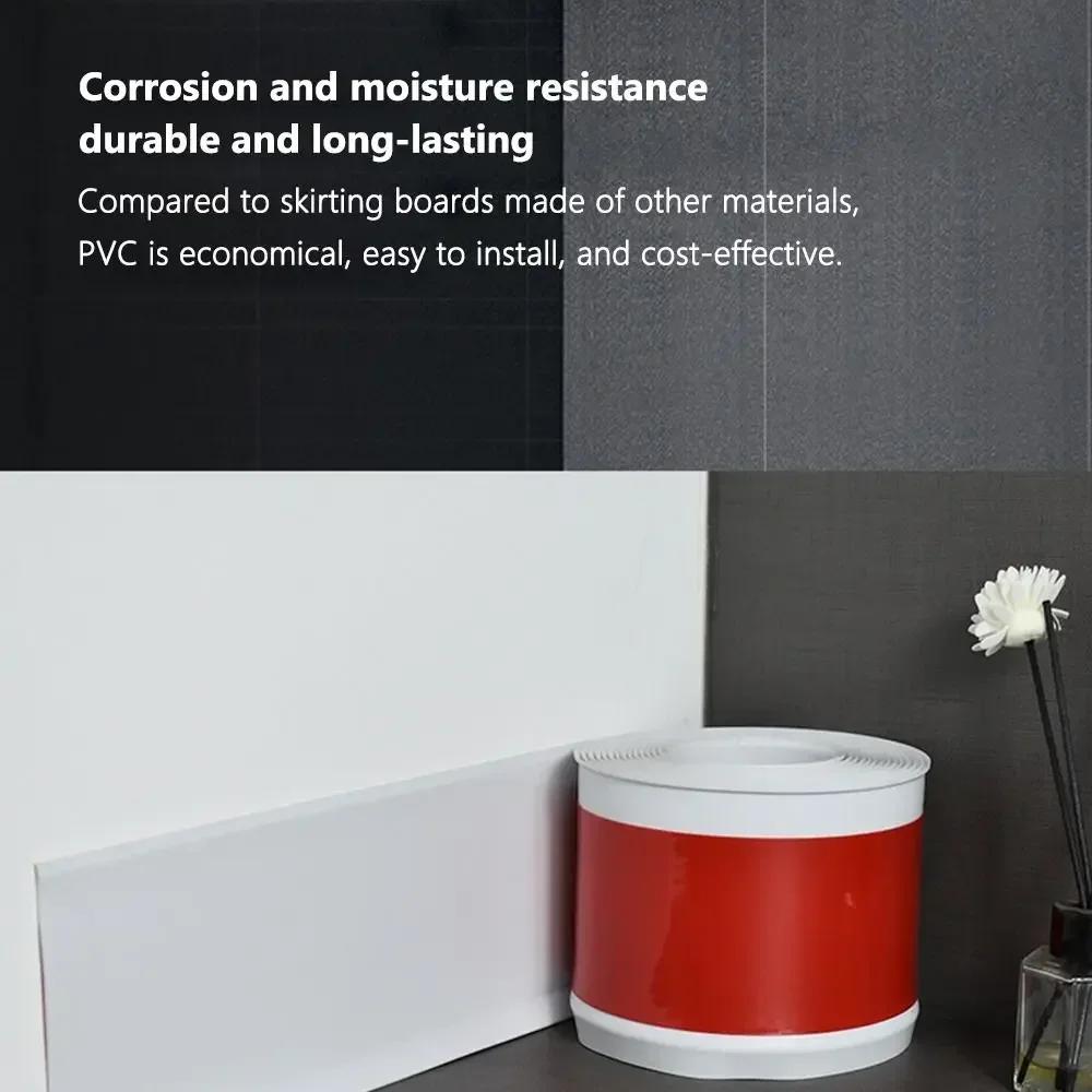 1pc 78.74/118.11inch Soft Skirting Plastic Floor Skirting Waterproof Self-adhesive Flexible Substrate Moulding Decorativeparts
