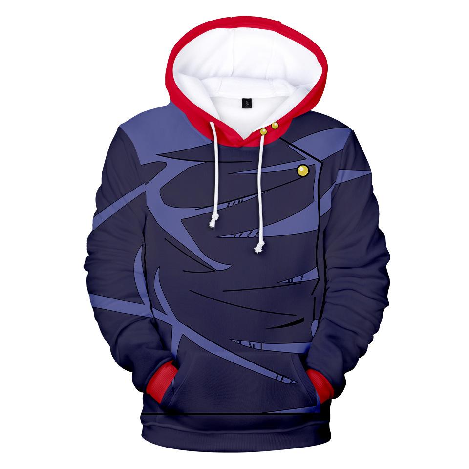 Moderner Kapuzenpullover mit Motivdruck, Gebogener Streifen Cosplay-Stil Kunst Vollgrafik Lockerer Pullover, Ideal für Treffen von Animationsfans