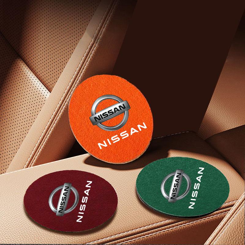 lfcsw2 Car Coaster Water Cup Non-Slip Mat Gadget Bling Accessories For Nissan murano Navara Qashqai x-trail Patrol NV200 note Frontier
