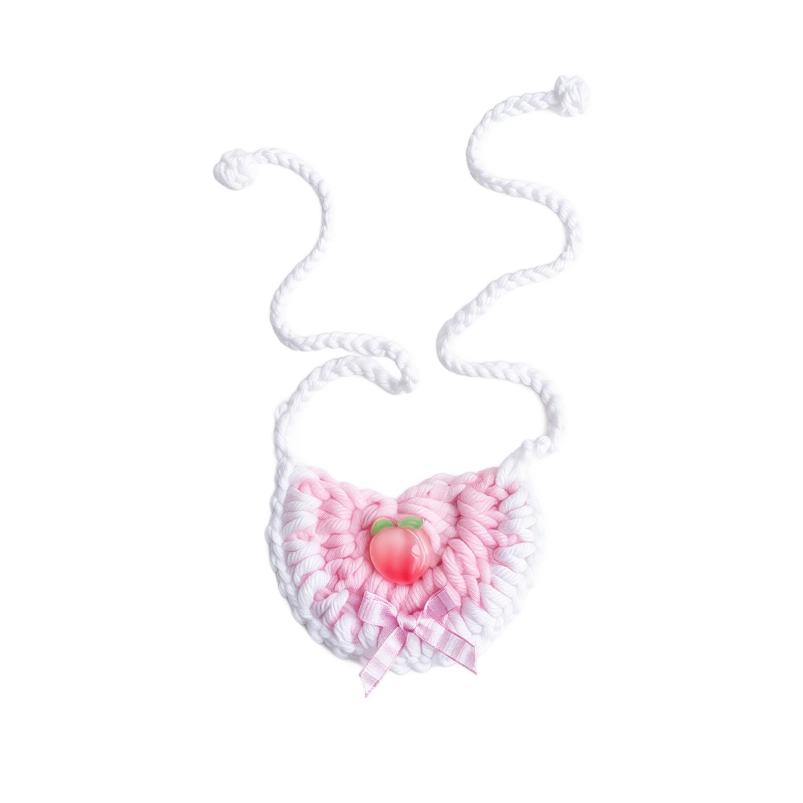 Hand Crocheted Scarf Collar - Cute Knit Pet Neck Scarf for Small Cats and One Size