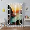 3D Printed Curtains With High Quality Black Silk Blackout Heat Insulation Curtains For Bedroom, Study And Living Room 2PCS