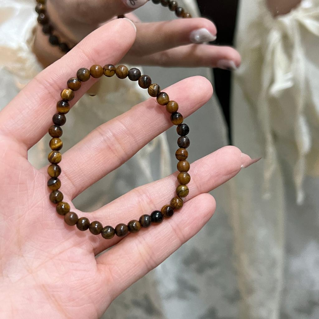 Vintage Maillard style geometric zircon tiger's eye stone beaded bracelet bracelet personalized jewelry