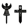 Pet Tombstone Religious Symbol Angel Shape Memorial Stone Pet Loss Gift Cat Dog Remembrance Headstone for Garden Yard