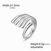 Cazador Stainless Steel Geometric Open Ring Waterproof Double Layers Fashion Finger Rings for Women Party Jewelry Gift Wholesale