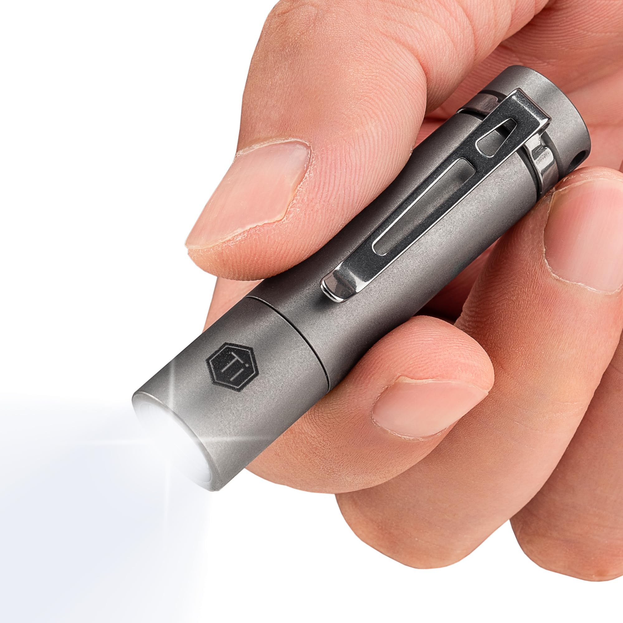 

KeyUnity KF04 Mini Flashlight with 60mm Compact Titanium Alloy AAA Battery IPX8 Handheld Ultra Corrosion Keychain for Disaster and Outdoor Activities