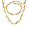 Women's Chic Chokers Necklaces, Gold Color Stainless Steel Wheat Chain Bracelet, Collar Necklace, Fashion Jewelry Gift To Girls