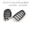 L10A Racing Style Front Kidney Grill Dual Slat Grille For BMW 3 Series E92 E93 Coupe 2006- 2010 Gloss Black+ Chrome 51137157277
