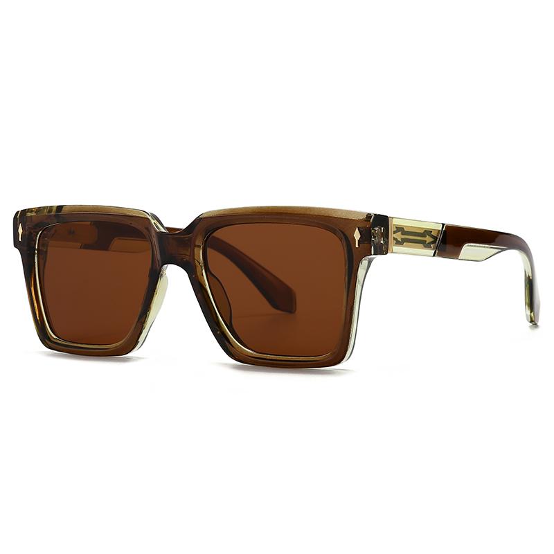 Nové evropské a americké pánské letecké brýle Retro čtvercové sluneční brýle Skladem 62010