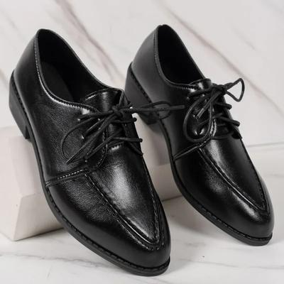 Elegant Woman Heeled Shoes 2025 Hot Sale Ladies Shoes Front Lace-up Fashion Plus Size Office and Career Pointed Toe Pumps Women