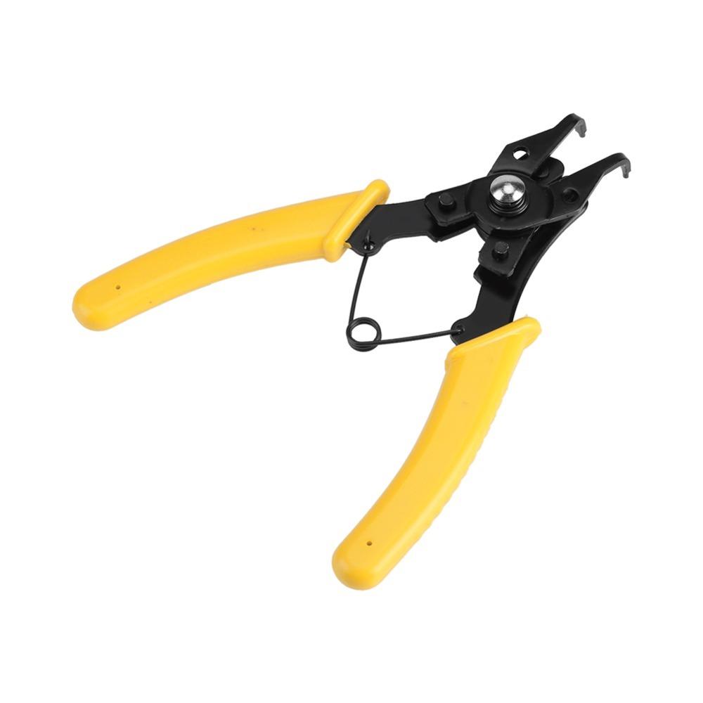 

4-in-1 Circlip Pliers Dual Angle Flat Nose Snap Ring Pliers Multi-functional Internal & External Hand Clamp Hardware Maintenance жовтий