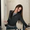 Long Sleeves Korean Fashion Style O-neck Tshirt for Women Fake Two Items T-shirts Ladies Top Tee Clothes