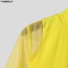 INCERUN Men's Sexy Short Sleeve Turtleneck Slim Fit See Through Mesh T-Shirt Muscle Tops Party Clubwear