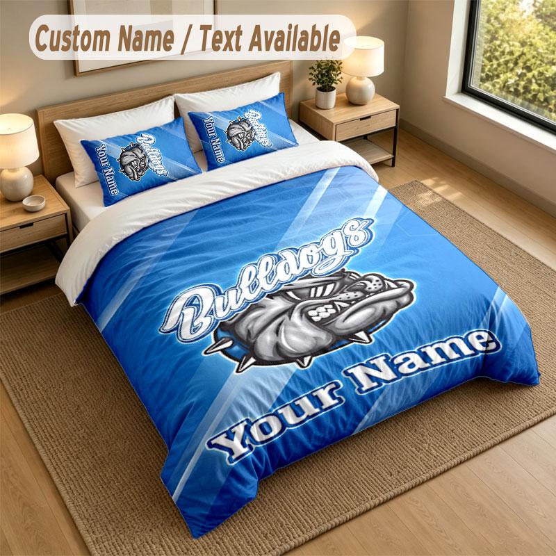 Bedding Set 1 Duvet Cover 2 Pillowcases Canterbury-Bankstown Bulldogs Print Soft Bed Linen Bedroom Decor