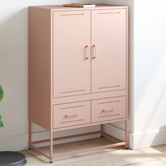 VidaXL Buffet Haut, Armoire avec Tiroirs, Placard avec Porte, Meuble de Rangement, Organisateur de Salle de Séjour, Rose 846609