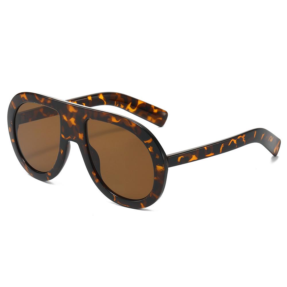 New Women's Large Frame European American Sunglasses - Trendy Goggle Style Fashion with High-End Feel