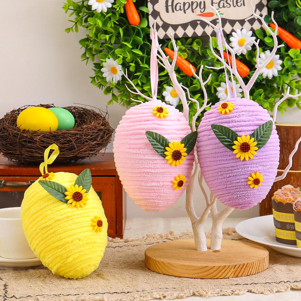 Egg Easter Foam Pendant With Diy Woven Design Festive Venue Decorations Setup