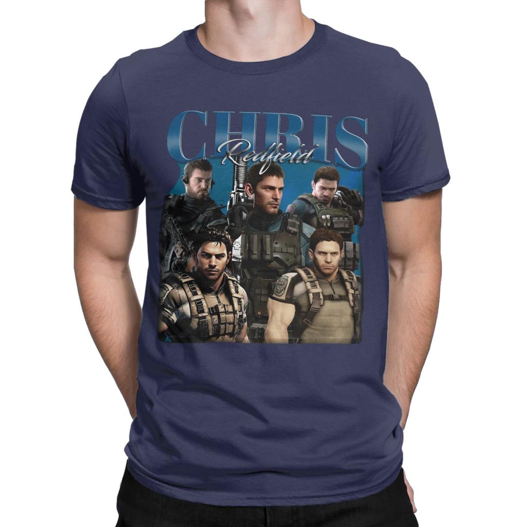 Heren Dames Grafisch Bedrukte Chris Redfield snake eater T-shirt Katoenen T-shirts Kleding